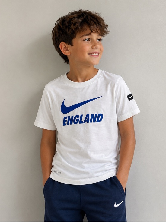 Nike Other - Nike White Tee with Blue Swoosh and ENGLAND Text Boy’s Size Medium